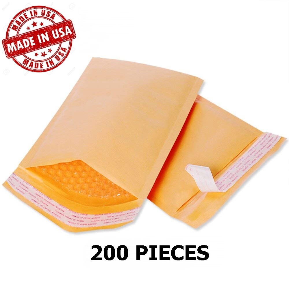 200 #1 7.25×11 Yellow Kraft Bubble Mailers Envelopes Shipping Bags