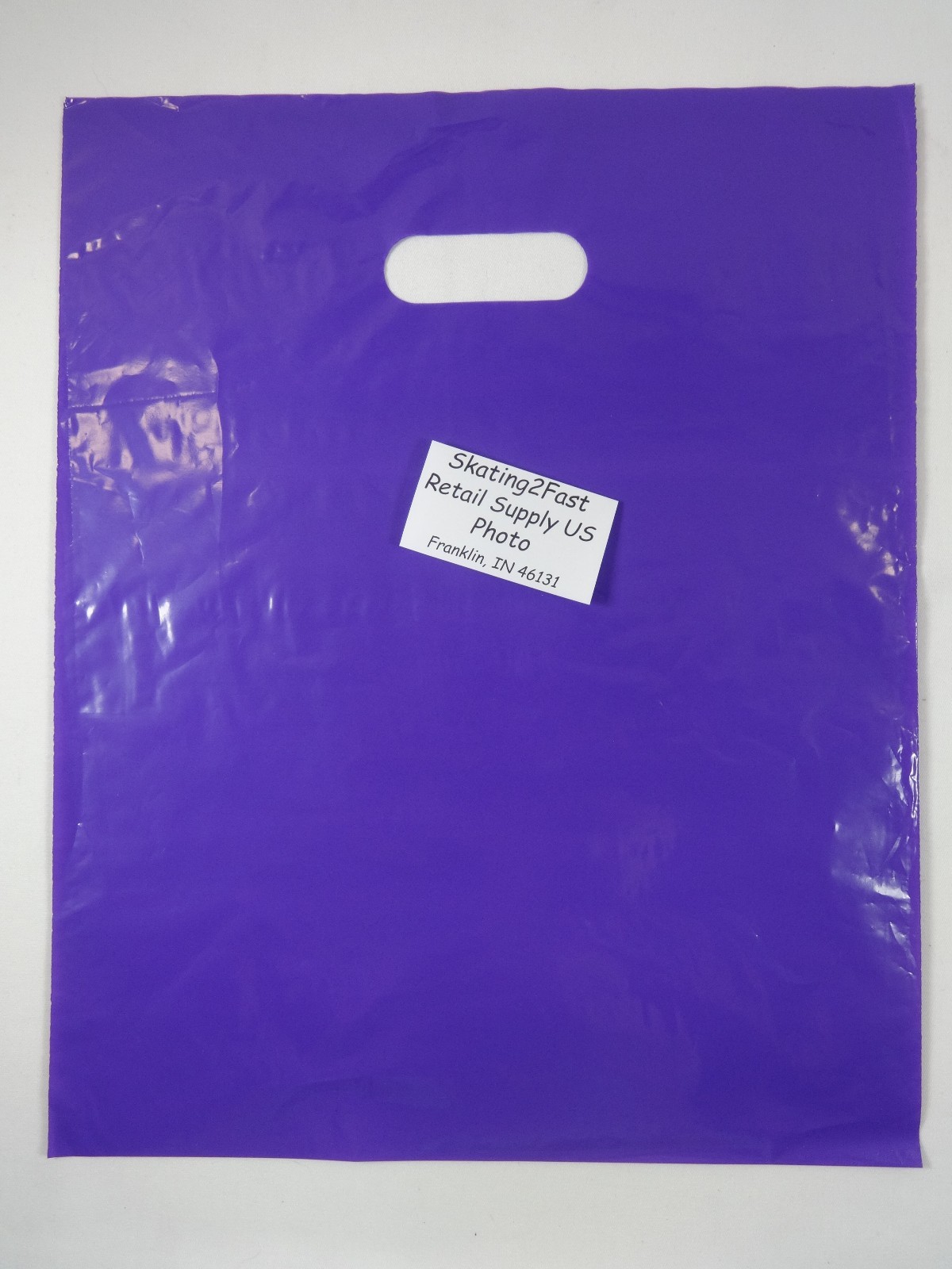 100 Qty. 12″ x 15″ Purple Glossy Low Density Merchandise Bag Retail Shopping