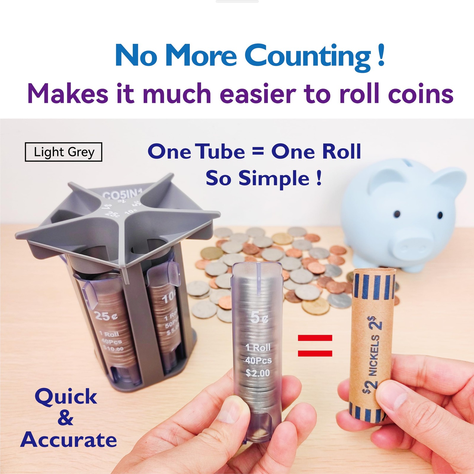 Change Sorter Tube as Coin Counter Machine with Coin Wrappers, Coin Sorter Chang