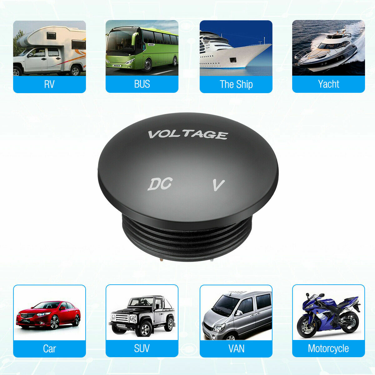 12V-24V Car Marine Motorcycle Red LED Digital Volt meter Voltage Battery Gauge