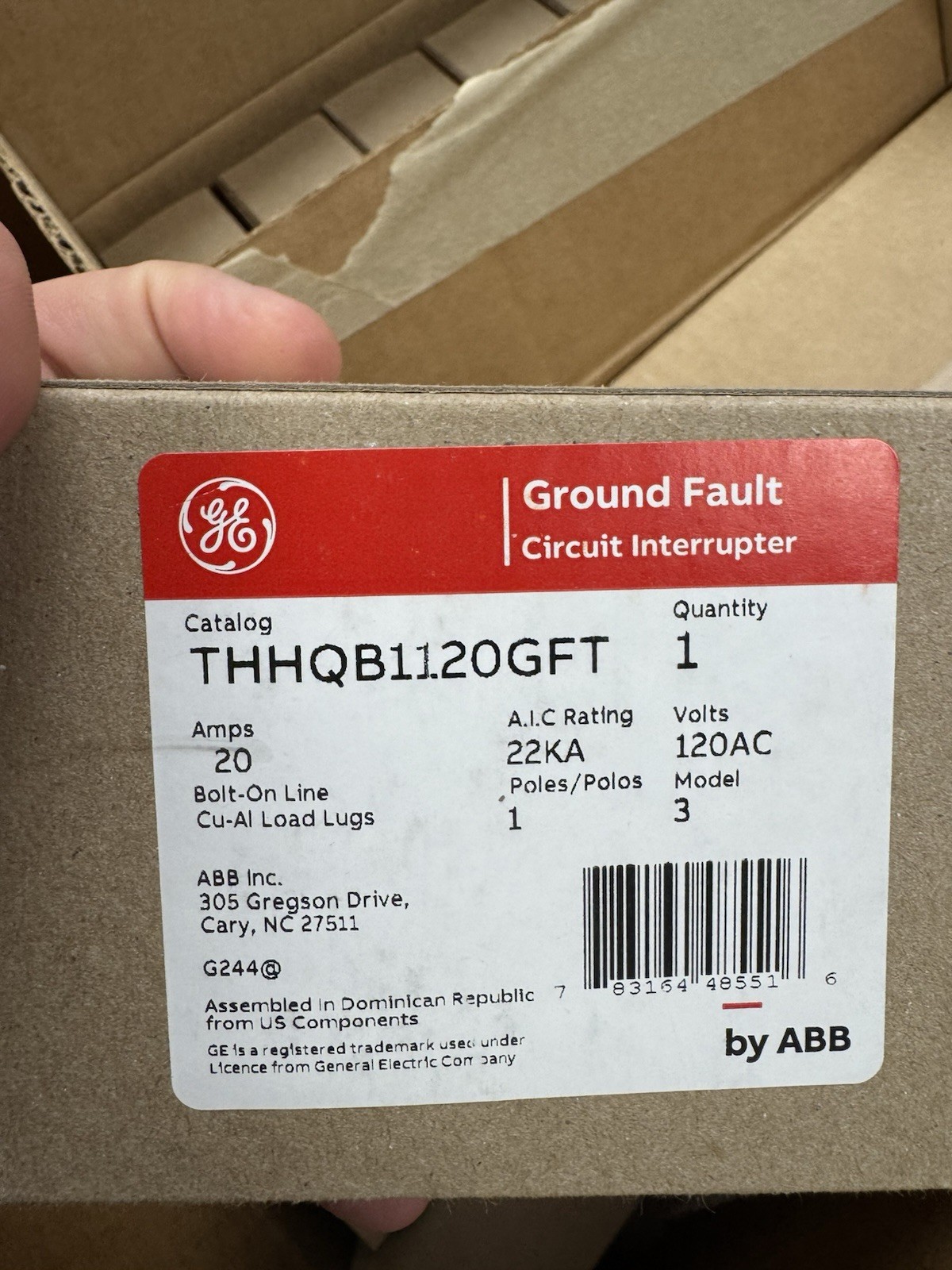 GE THHQB1120GFT GFCI Bolt-On
