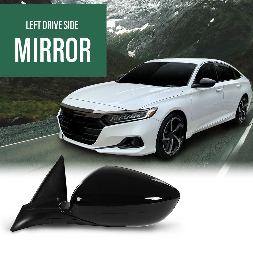 Power Mirror Left 3-Pin Manual Folding Honda Accord Sedan 18-22 76258TVAA02