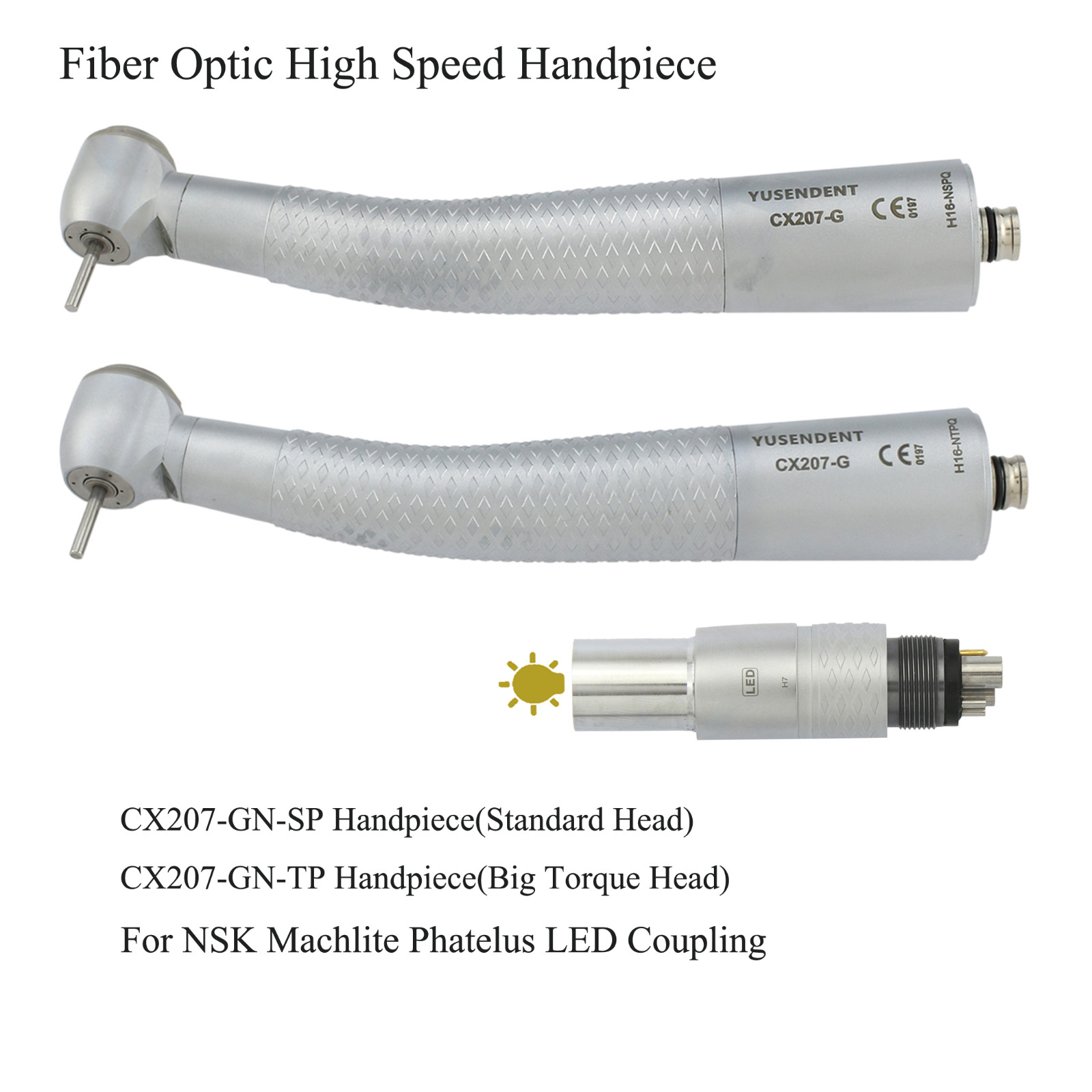 BEING Dental High Speed Handpiece Fiber Optic 45 Degree Surgical NSK Coupler LED