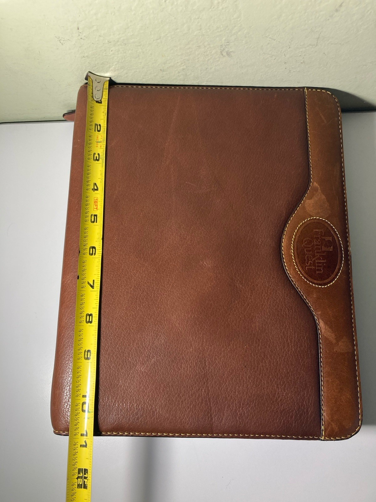 Vtg Franklin Quest Classic Zip Planner 7 R Binder Genuine 1/2 Deer Skin Leather