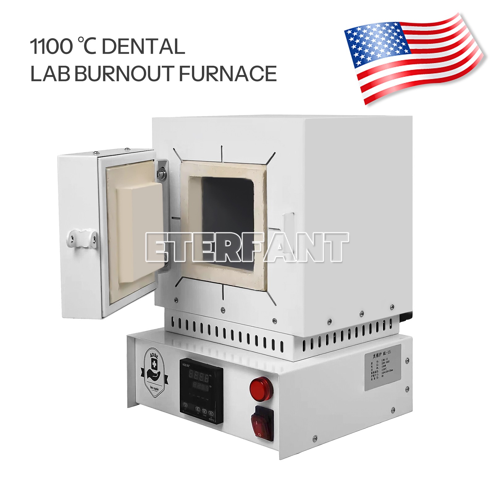 2000W/3000W Dental Lab Burnout Oven 1100℃ High Temperature Fiber Ceramic Furnace