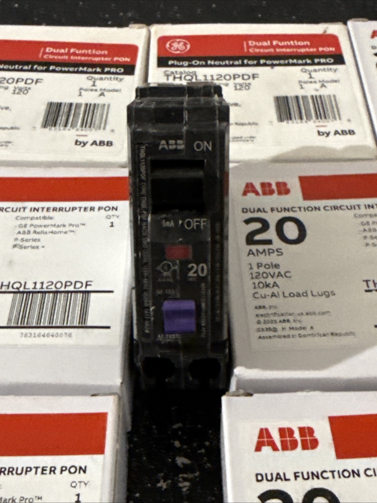 ABB/GE THQL1120PDF – 20Amp – 1 Pole – Dual Function Circuit Breaker Lot Of 12