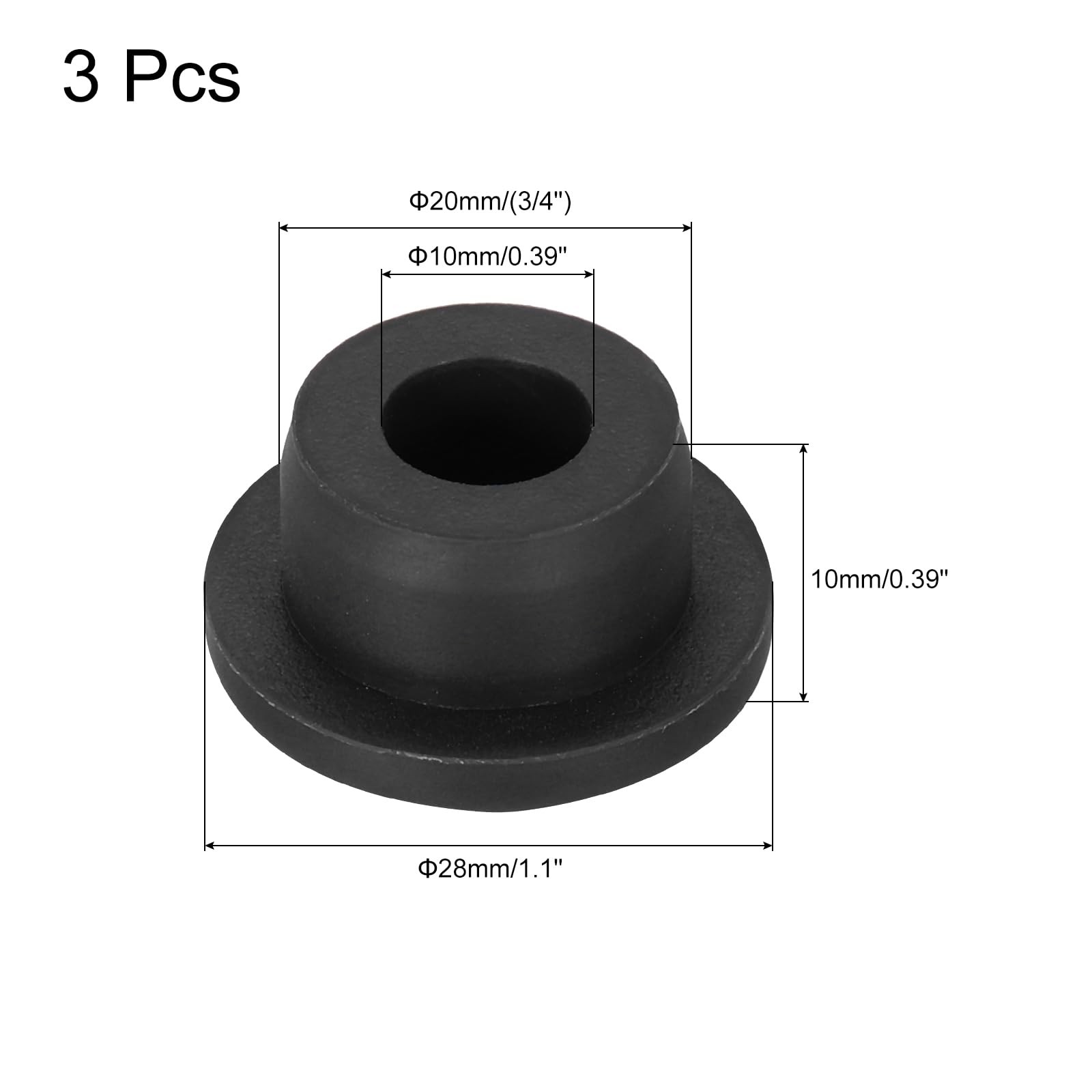 3pcs T-Shaped Silicone Plugs 20mm 3/4 Inch Dia Snap in Plug Hole Seal Cover R…