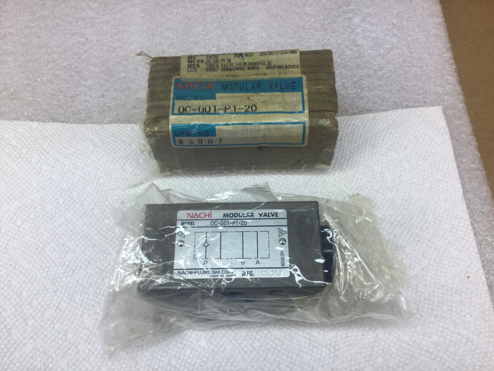 NACHI OC-G01-P1-20 1/8″ CHECK VALVE 3675 PSI NEW IN PKG
