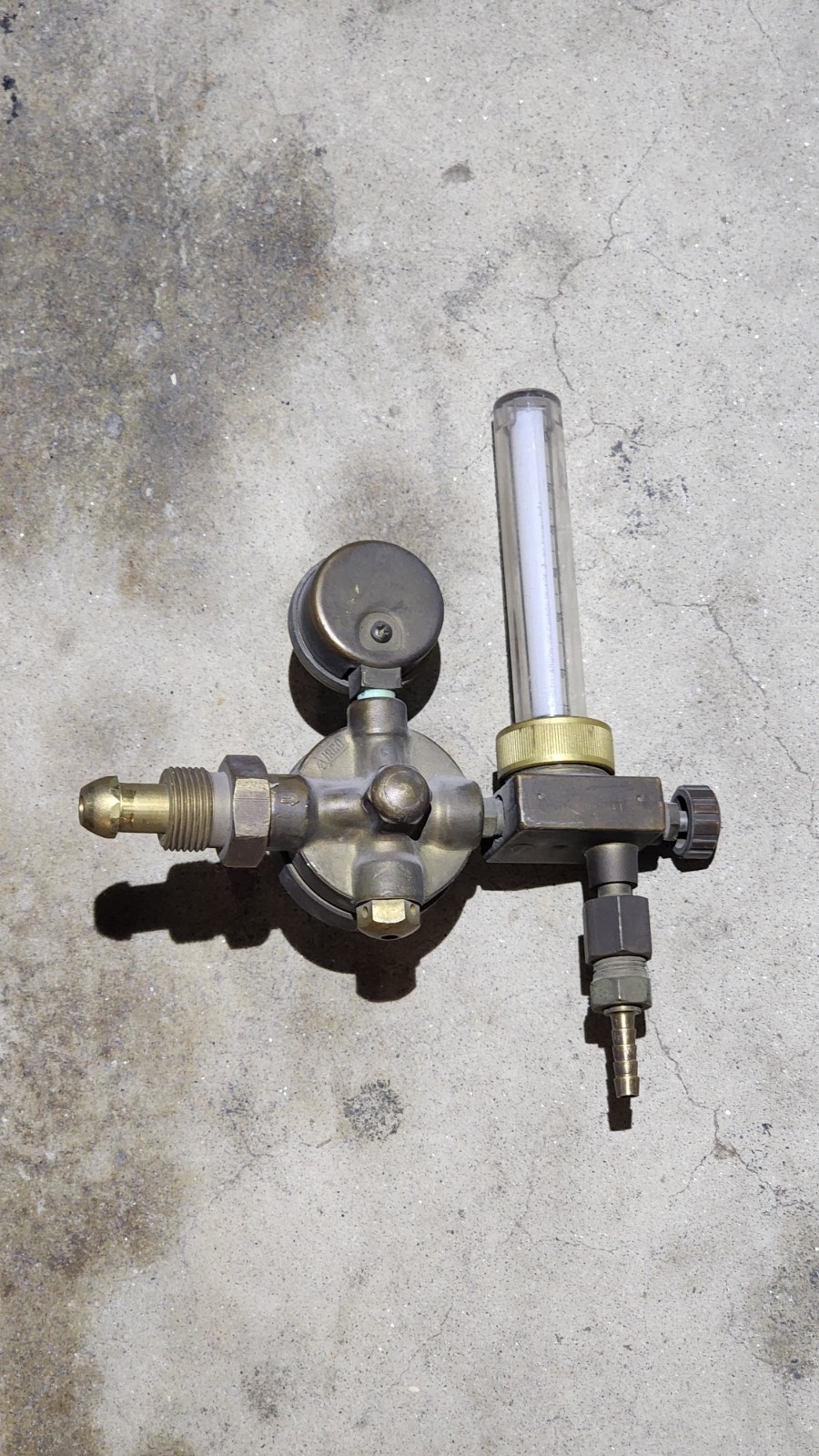 Vintage Airco Argon Brass Flowmeter Regulator