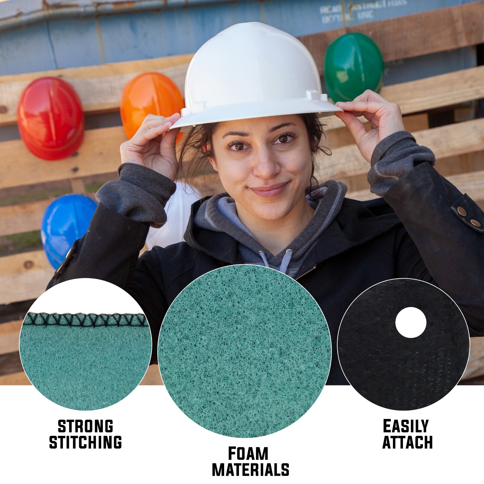 12 Pack Replacement Sweatband For Hard Hats/Bump Caps, Blue/Black