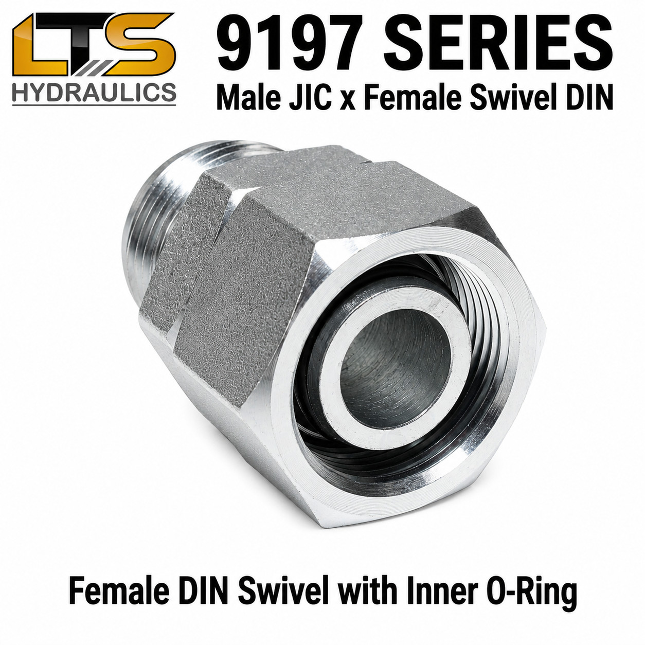 5/8″ Male JIC x 26mm DIN Swivel Chinese Excavator Conversion to JIC 9197-10-26
