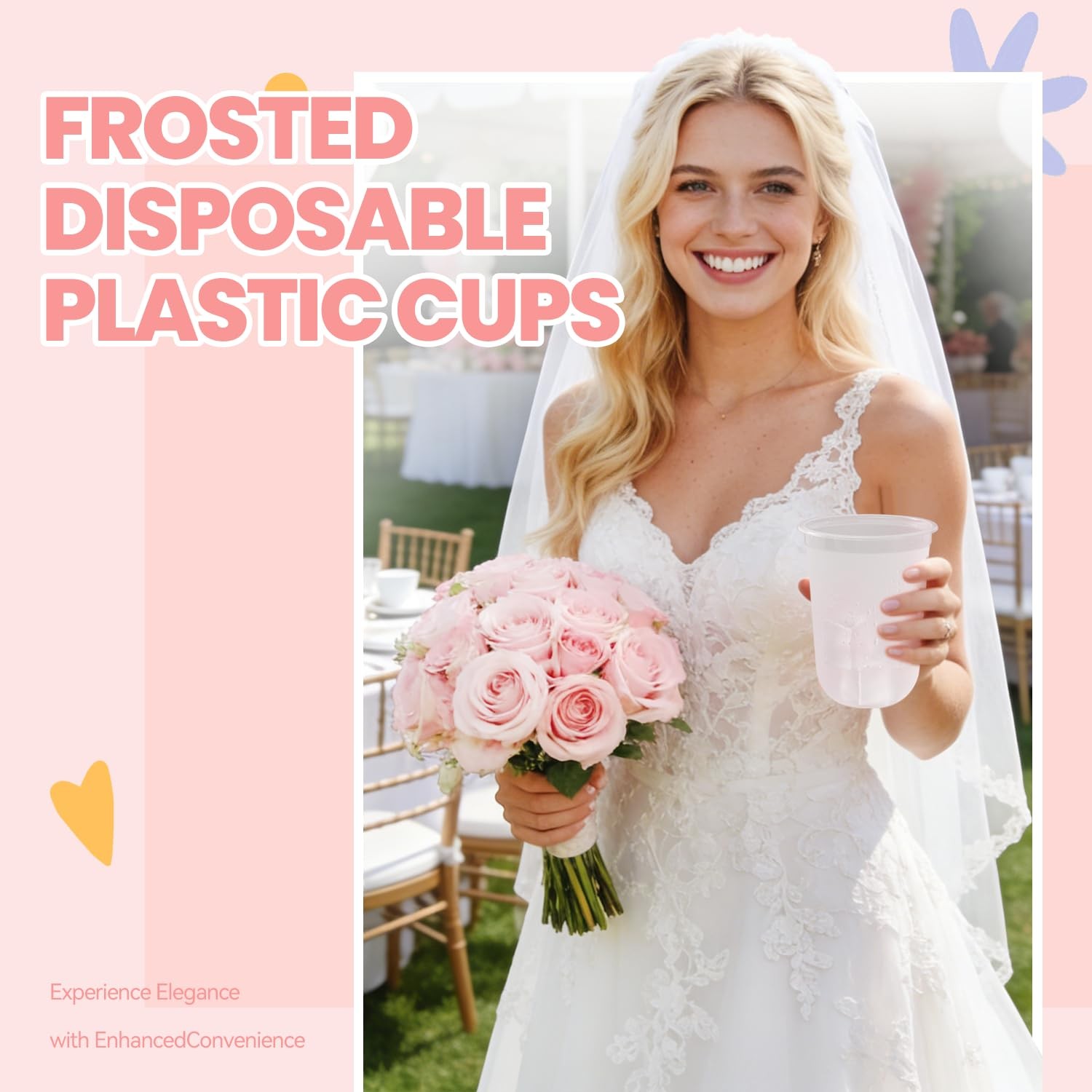 50 Pack Frosted Plastic Cups Clear Disposable Cocktail Glasses for Graduation…