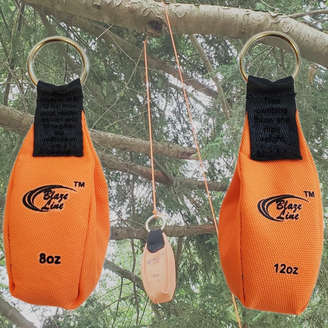 Arborist Throw Weight Pouch Bag 2-Pack Set (8 OZ and 12 OZ)- Outdoor Sports Arbo