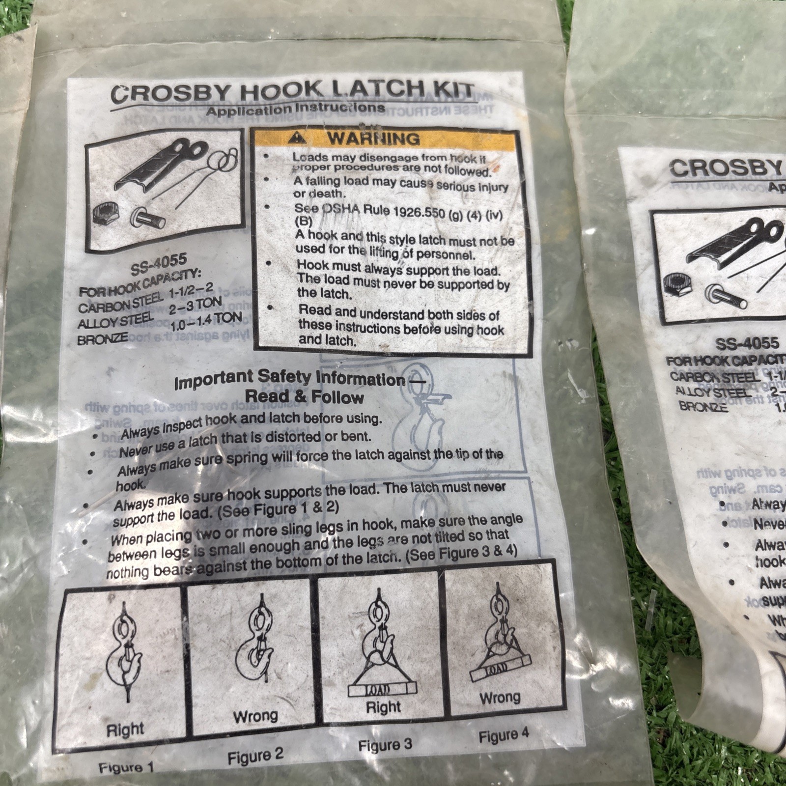 Crosby SS-4055 Hook Latch Kit Please Read Weight Capacity In Photos Plus Extras