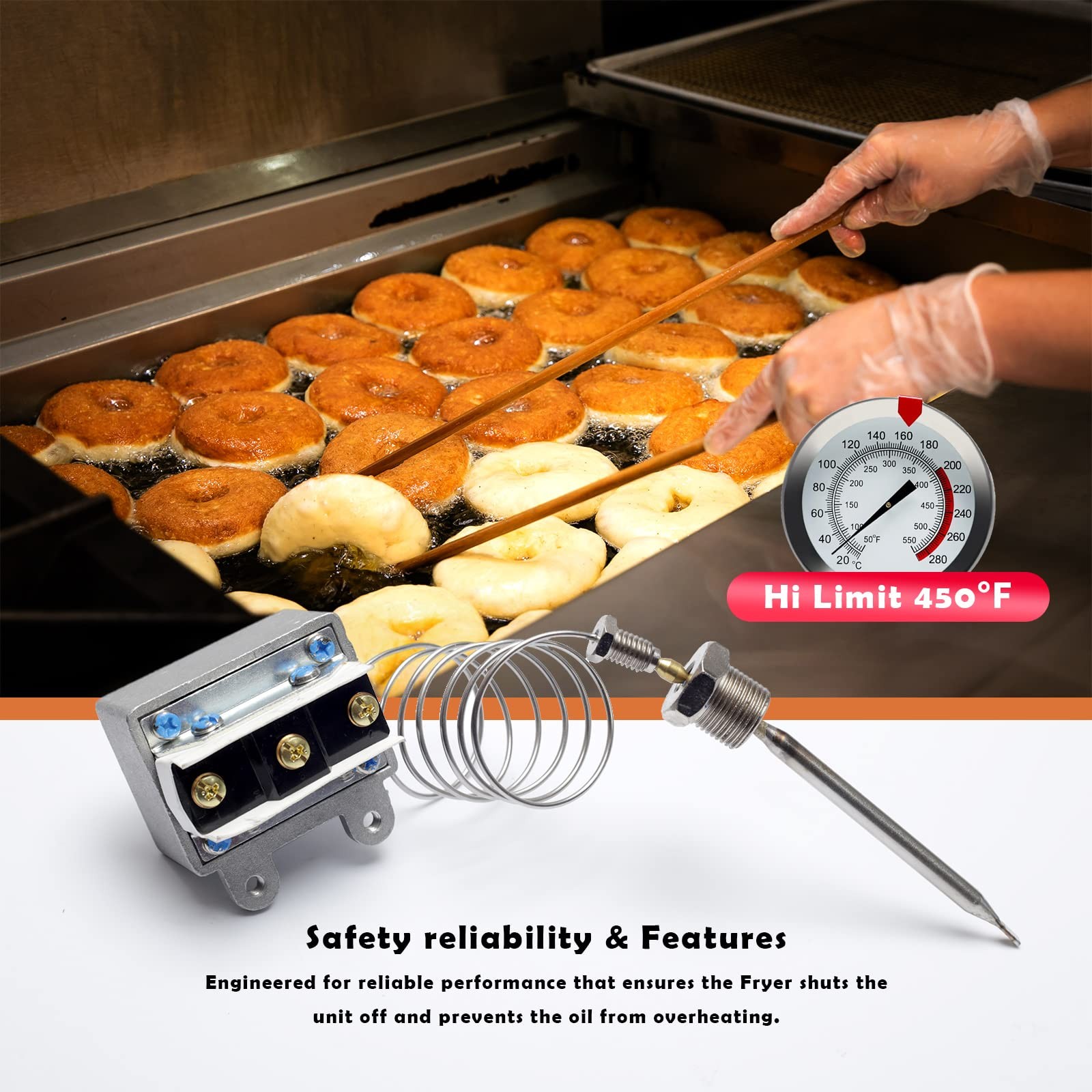 1177 High Limit Fryer Switch LCCM2003000 for ATOSA 301030005 Gas Fryer Hi Lim…