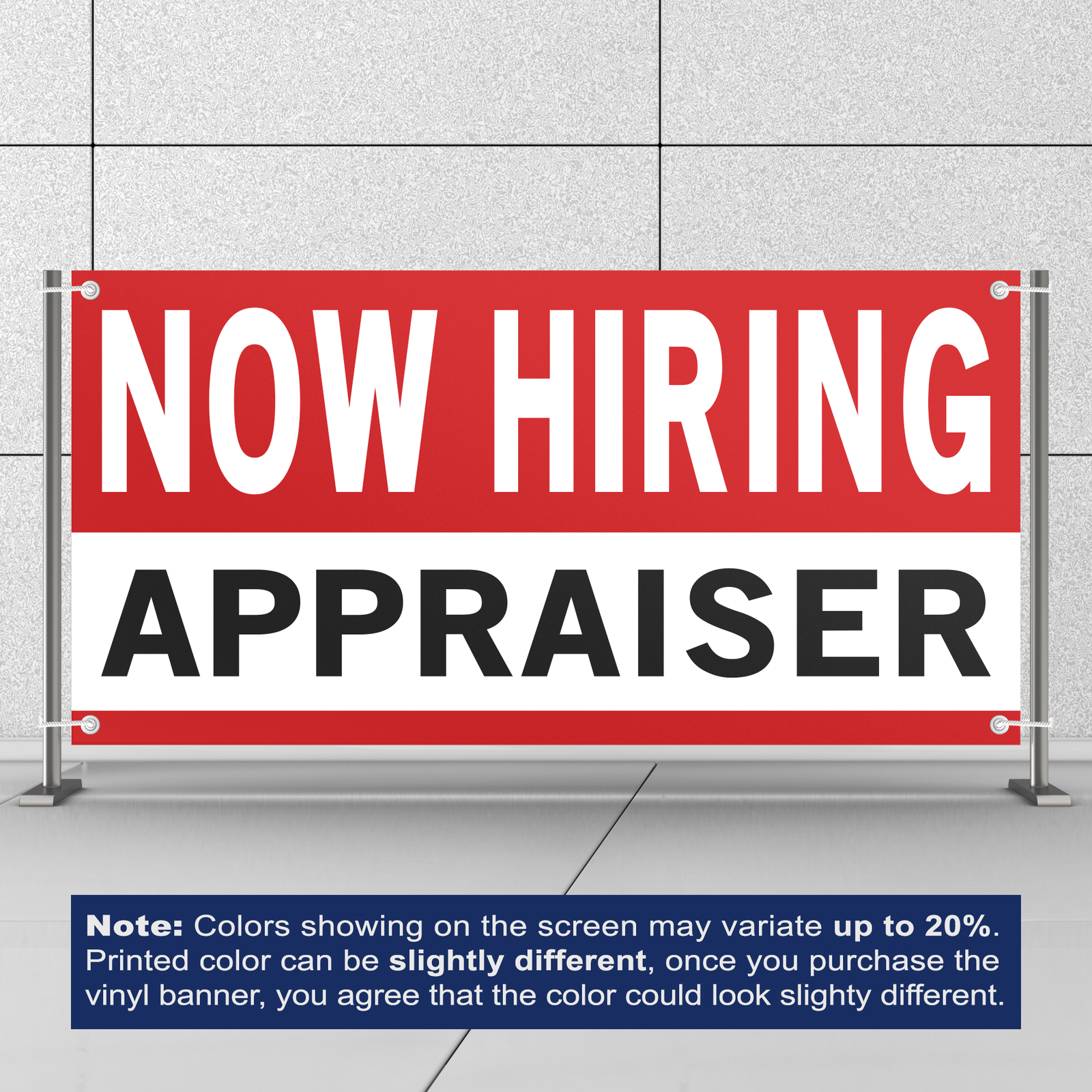 Now Hiring Appraiser 13 oz Heavy Duty Vinyl Banner Jobs Available Help Wanted