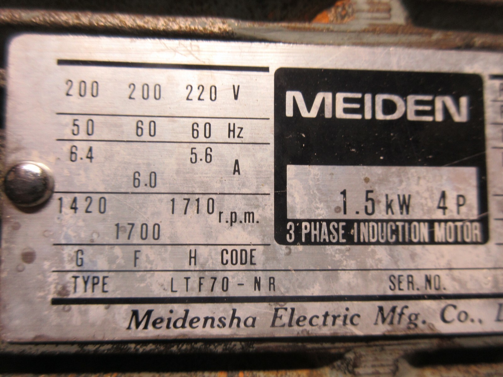 MEIDEN SHA MOTOR PUMP ARB001S LTF70-NR UPV-1A-16N0-1.5-4-2477A PVS-1B-16N0-2477A