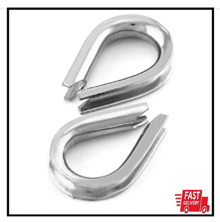 50Pcs 1/8″ M3 Stainless Steel Thimble for Diameter Wire Rope Cable Thimbles Rigg
