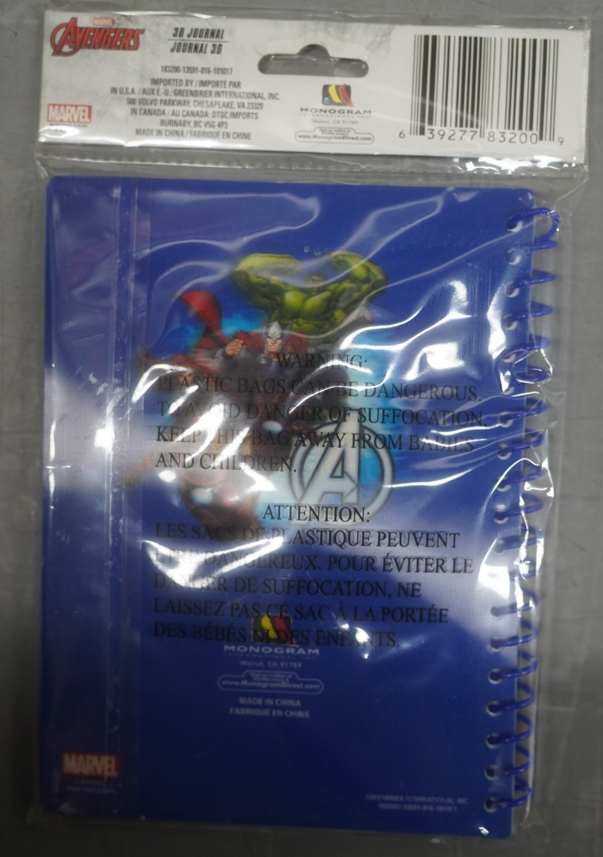 MARVEL AVENGERS 3D WRITING JOURNAL FOR NOTES SCHOOL OR DIARY NEW SEALED