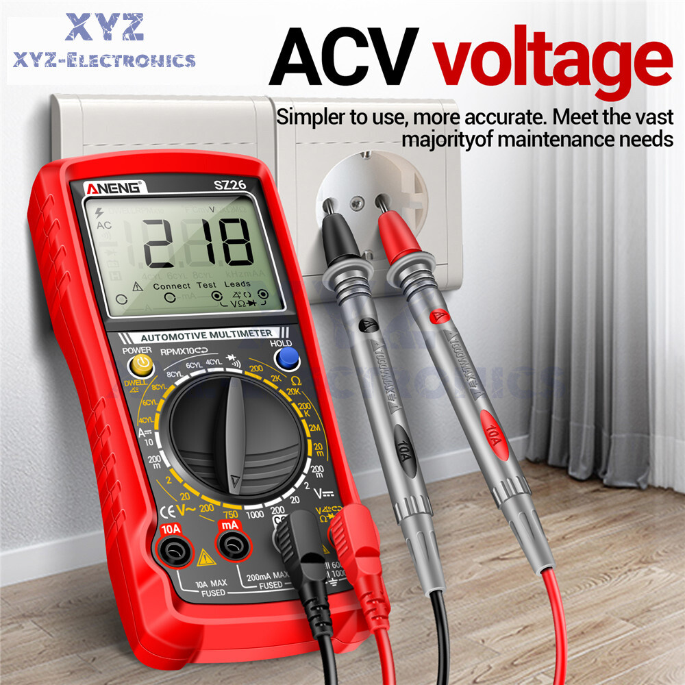 SZ26 Digital Multimeter 0-1000V 1999 Count AC/DC Car Overhaul Diode Resistance