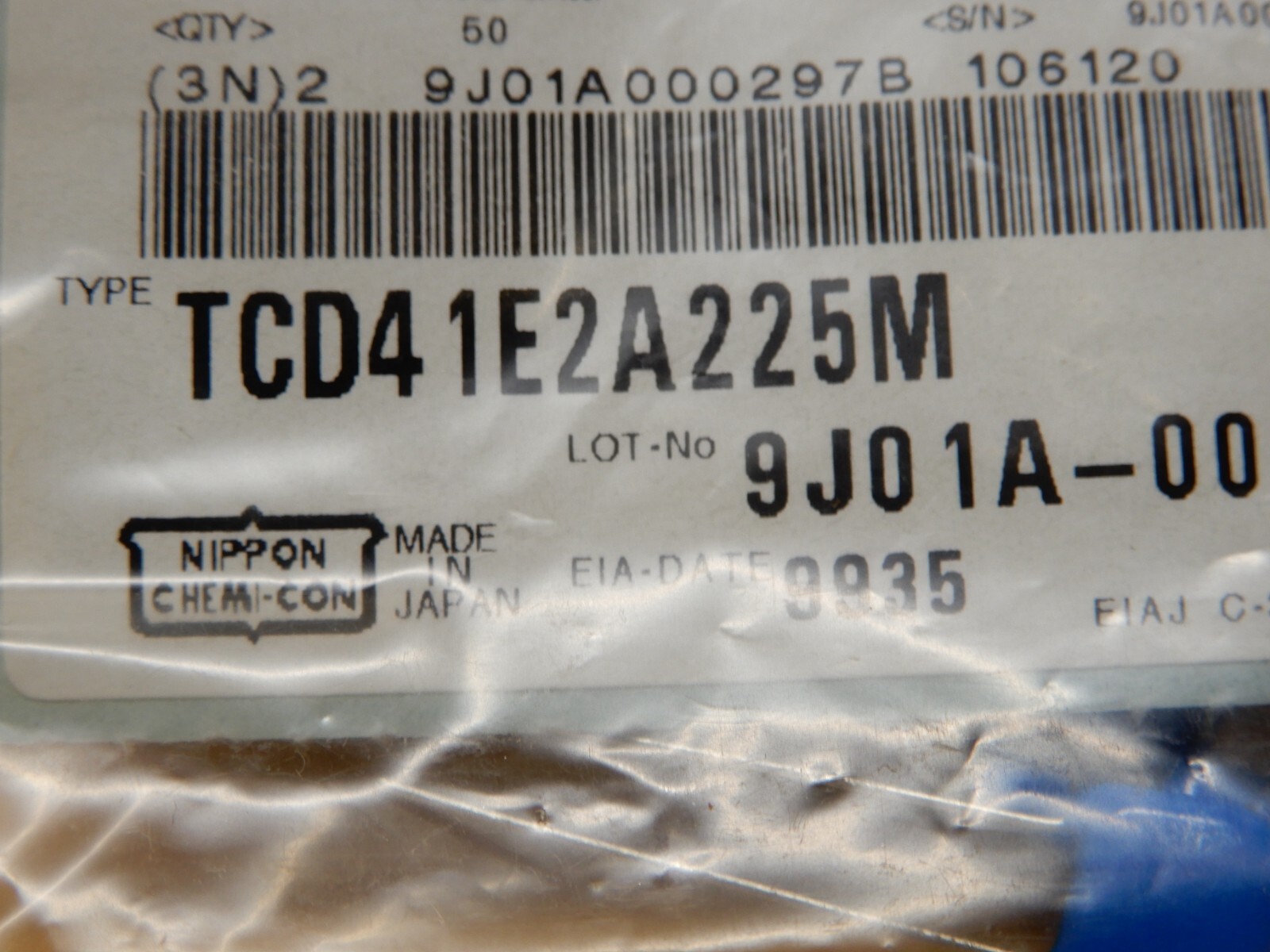 Nippon Chemicon TCD41E2A225M 2.2uf 100V Radial Lead Ceramic Capacitors Qty 50
