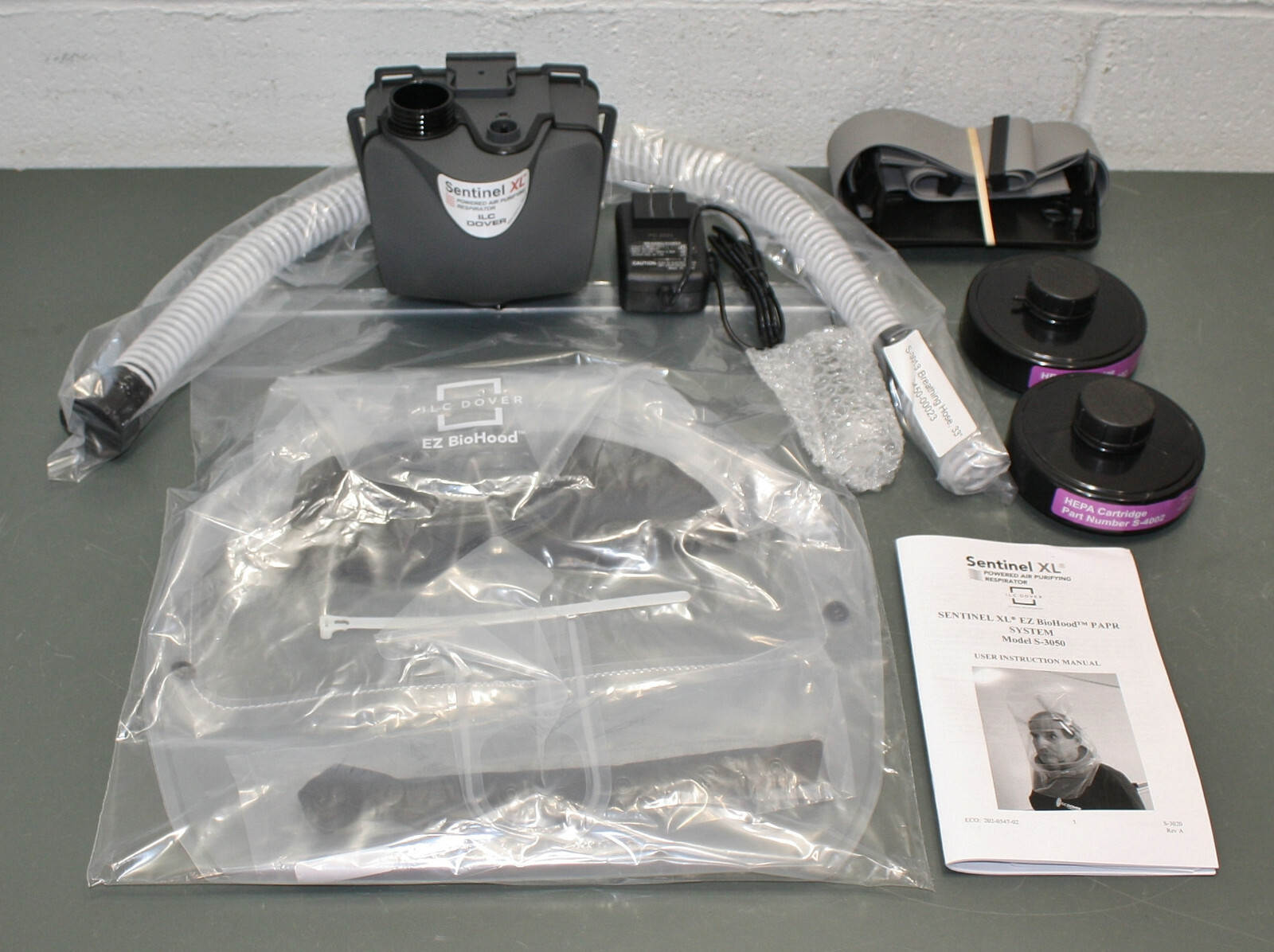 ILC Dover Sentinel XL, PAPR Powered Air Purifying Respirator, Filter and Hood