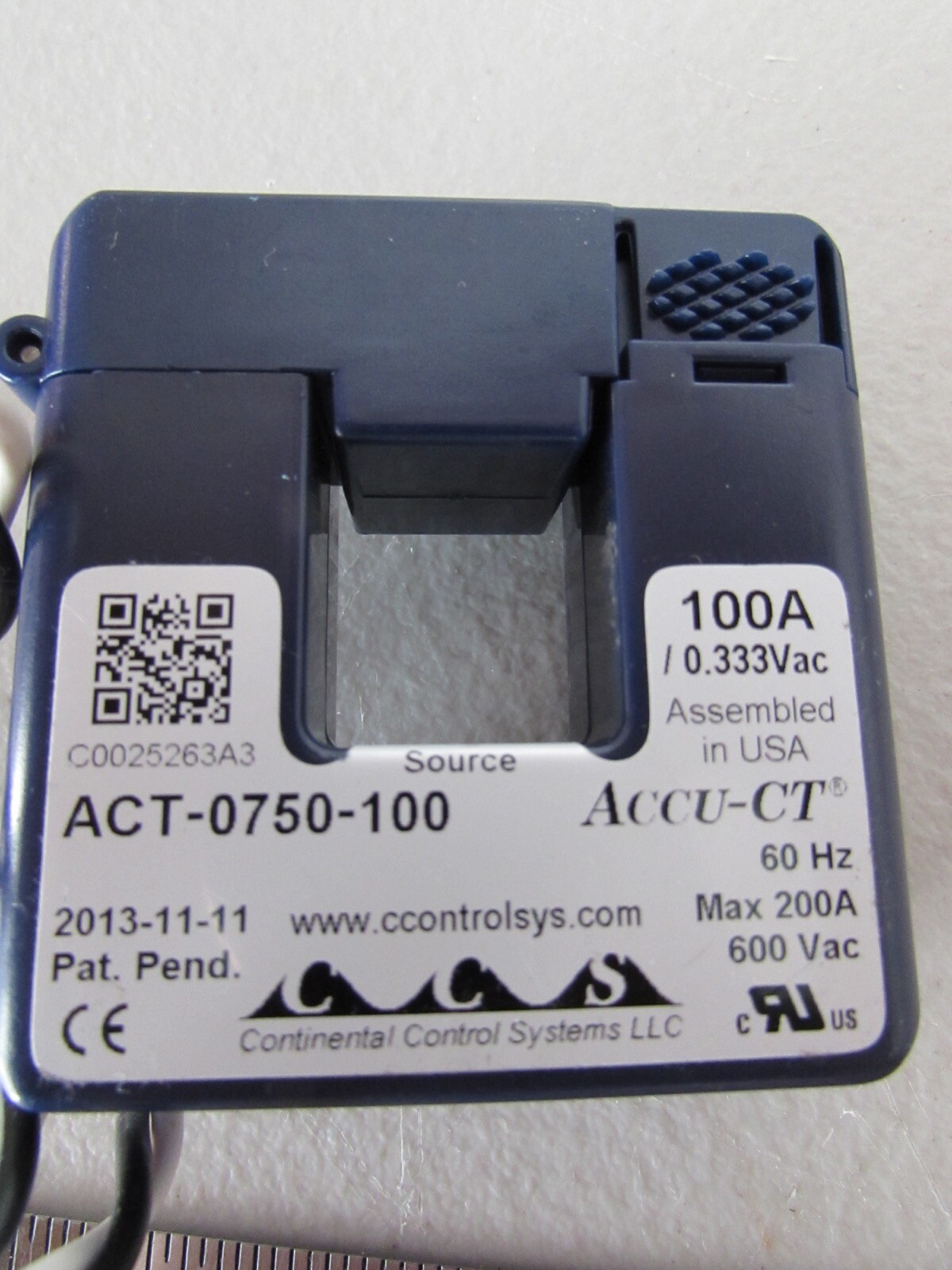 Opto22 ACCU-CT Current Transformer Split Core 100A AXT-0750-100