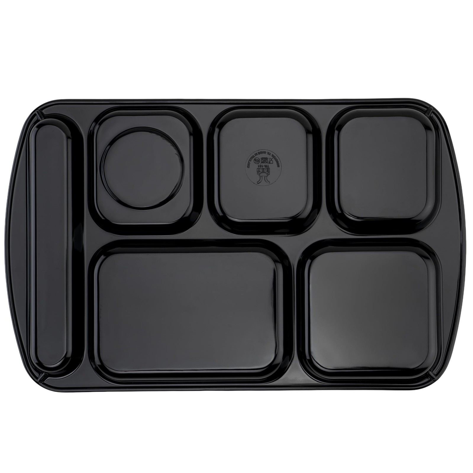 Get G.E.T. 6 Compartment School Cafeteria Tray Right Handed 10 X 15 Black 4