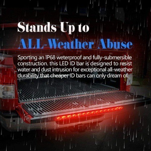 2PCS 10″ 15 LED Red Trailer Light Bar for Park Stop Turn signals Tail Brake Ligh