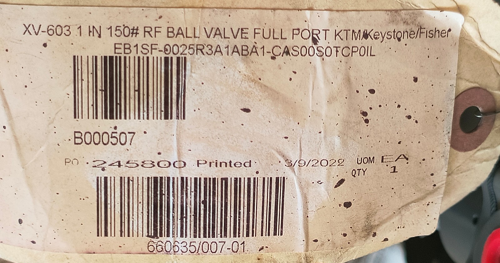 Emerson KTM 1″ EB162 Pneumatic Ball Valve Assembly Keystone F89 TopWorx ASCO NOS