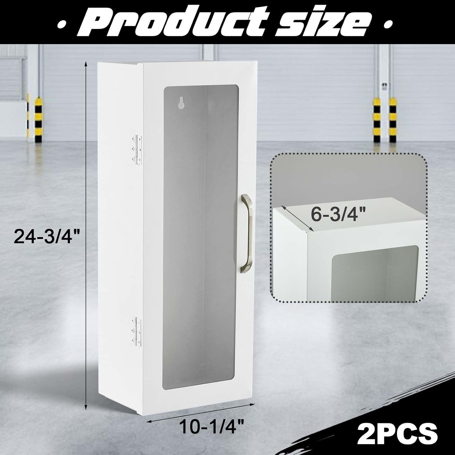 10lb Fire Extinguisher Cabinet Wall & Surface Mount 24-3/4 H x 10-1/4 W x 6-3/4
