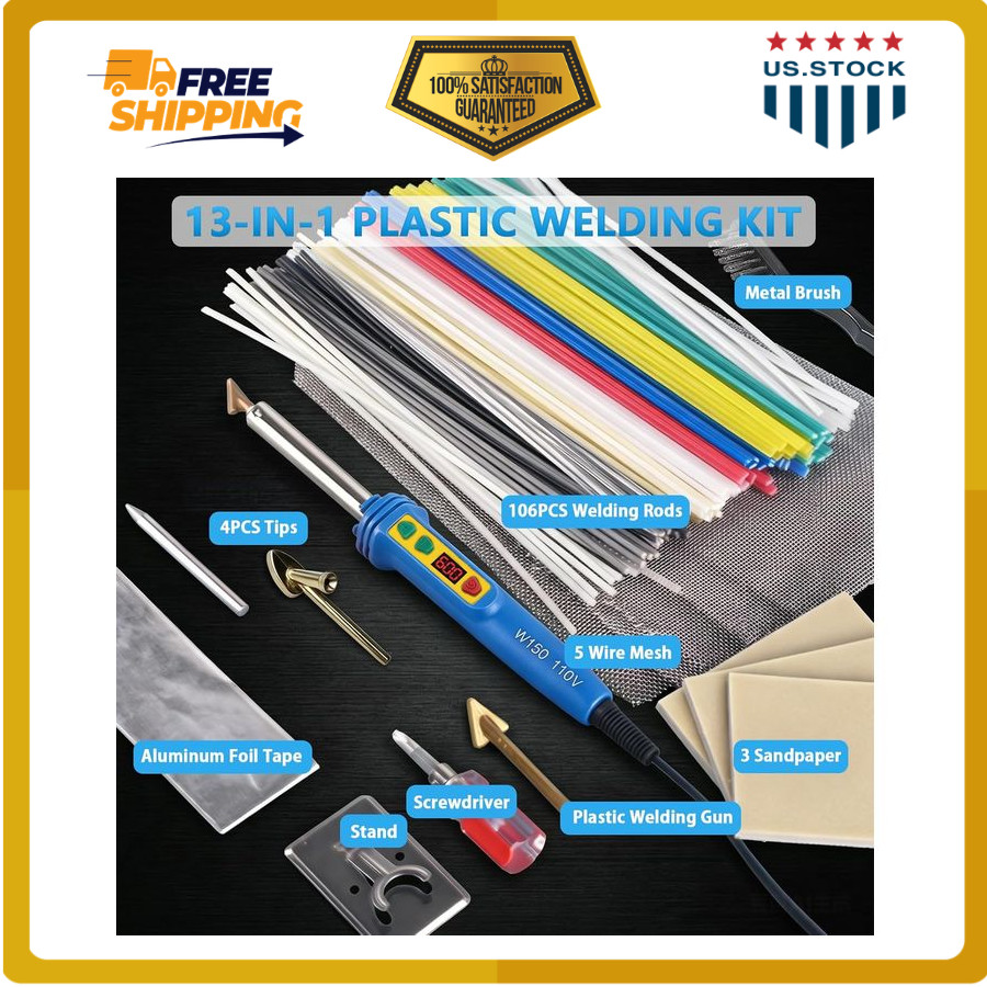 GNI 150W Plastic Welder Kit 106PCS Welding Rods 3in1 Repair Tool