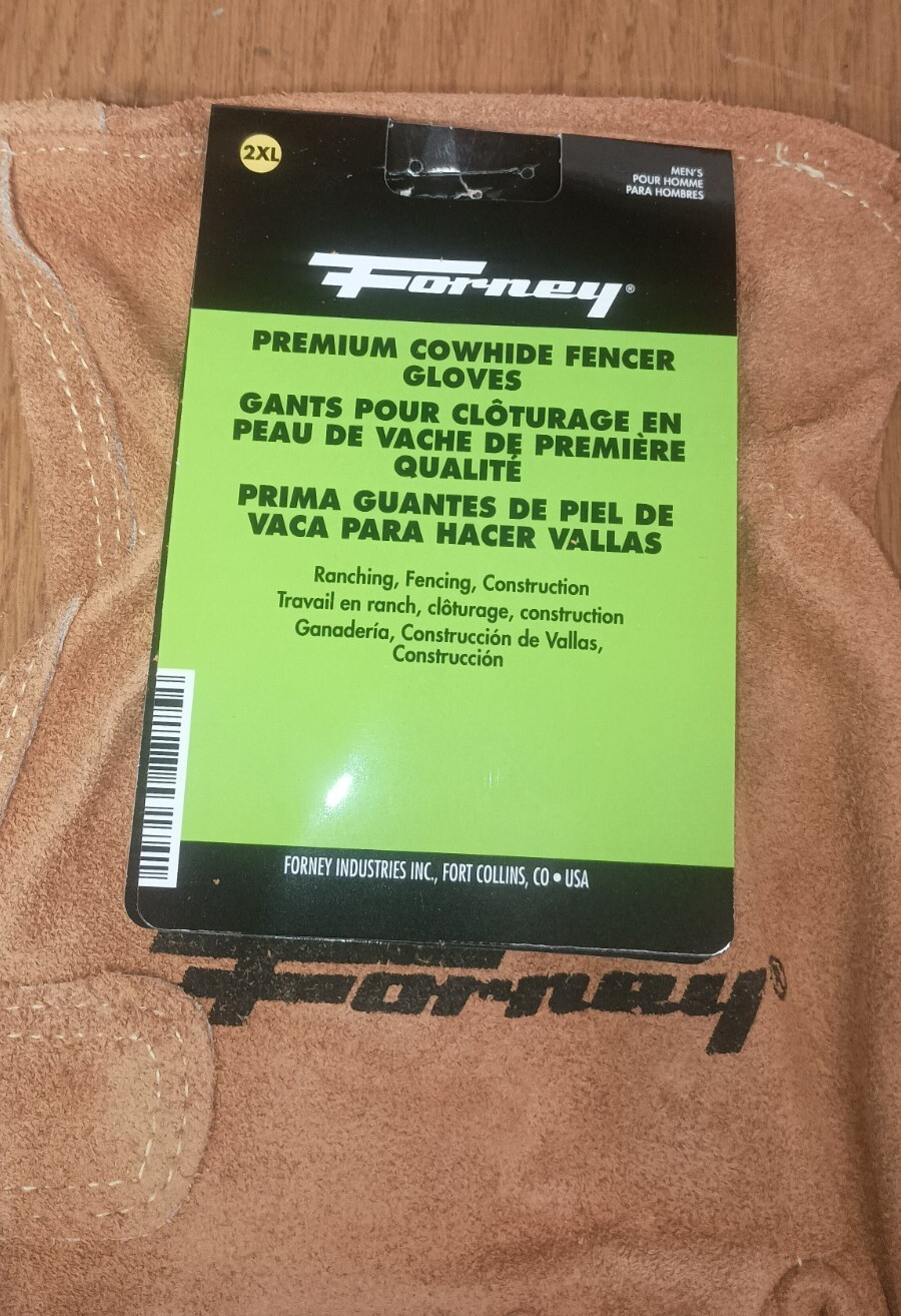 Lot of 2: Forney Premium Cowhide Leather Fencer Work Gloves Mens XXL (2 Pairs)
