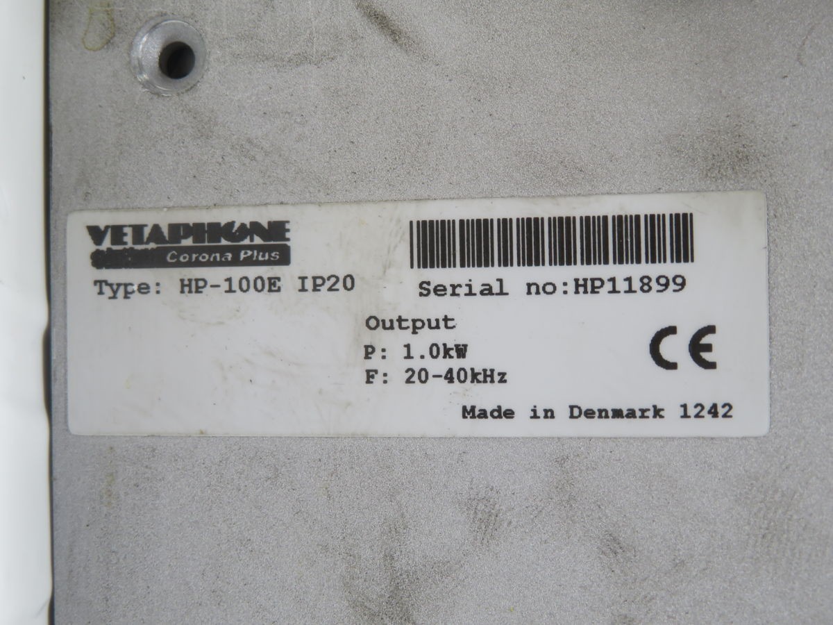 VETAPHONE HP-100E IP20 CORONA TREATER POWER SUPPLY MODULE T265784