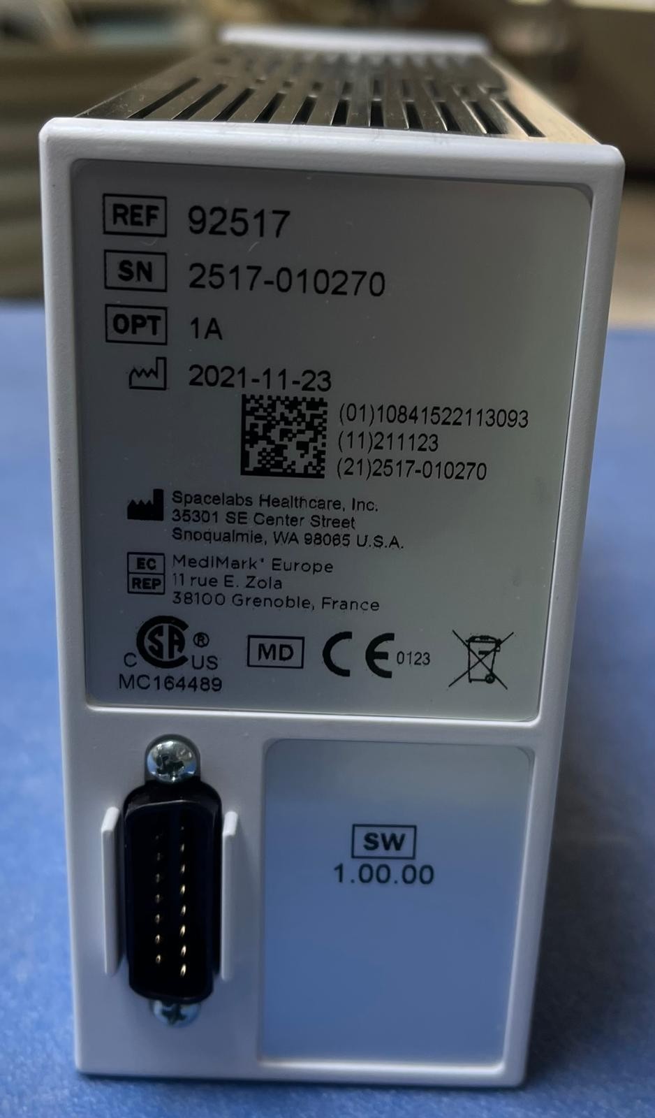 Spacelabs Capnography module and Capno Pod measure end-tidal CO2 (EtCO2),