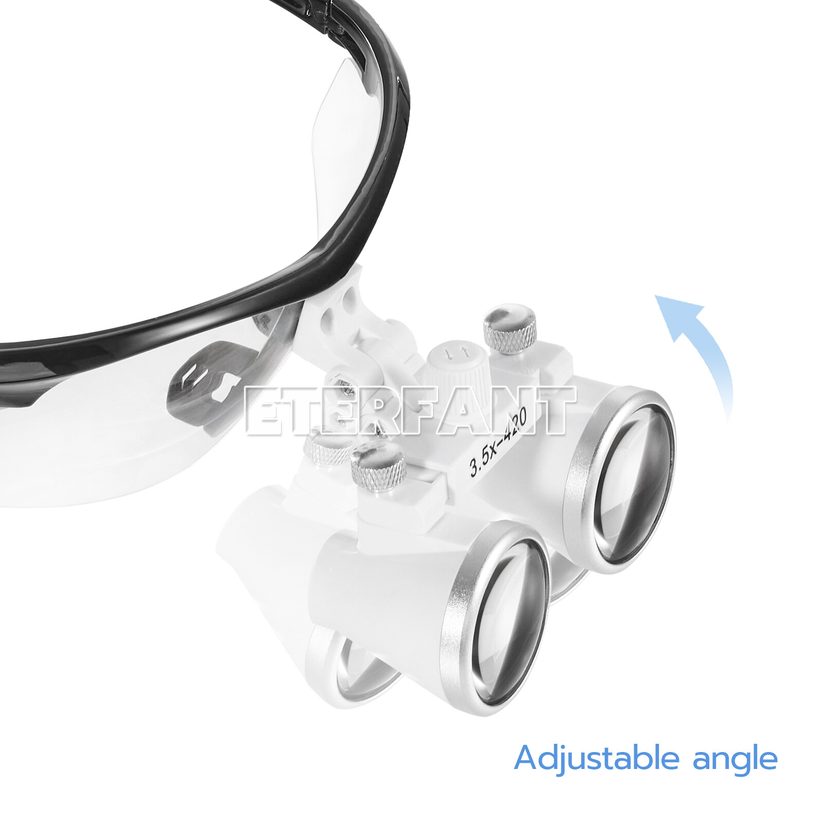 ETERFANT Dental 3.5x Magnifier Binocular Loupes+3W LED Head Light Lamp Medical