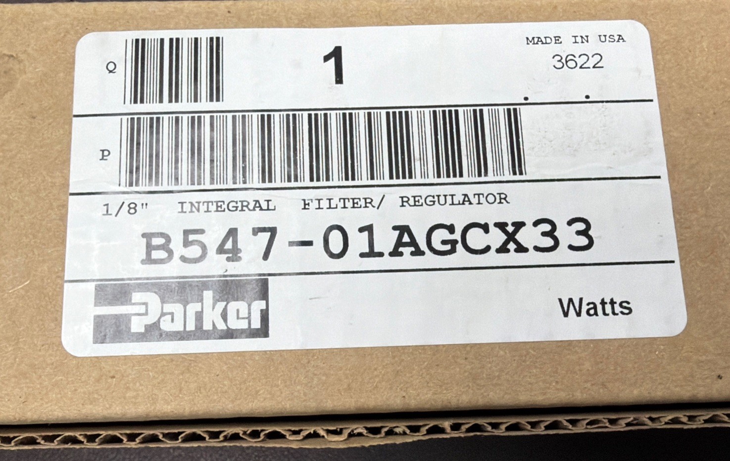 New Parker Filter Regulator B547-01AGCGX33
