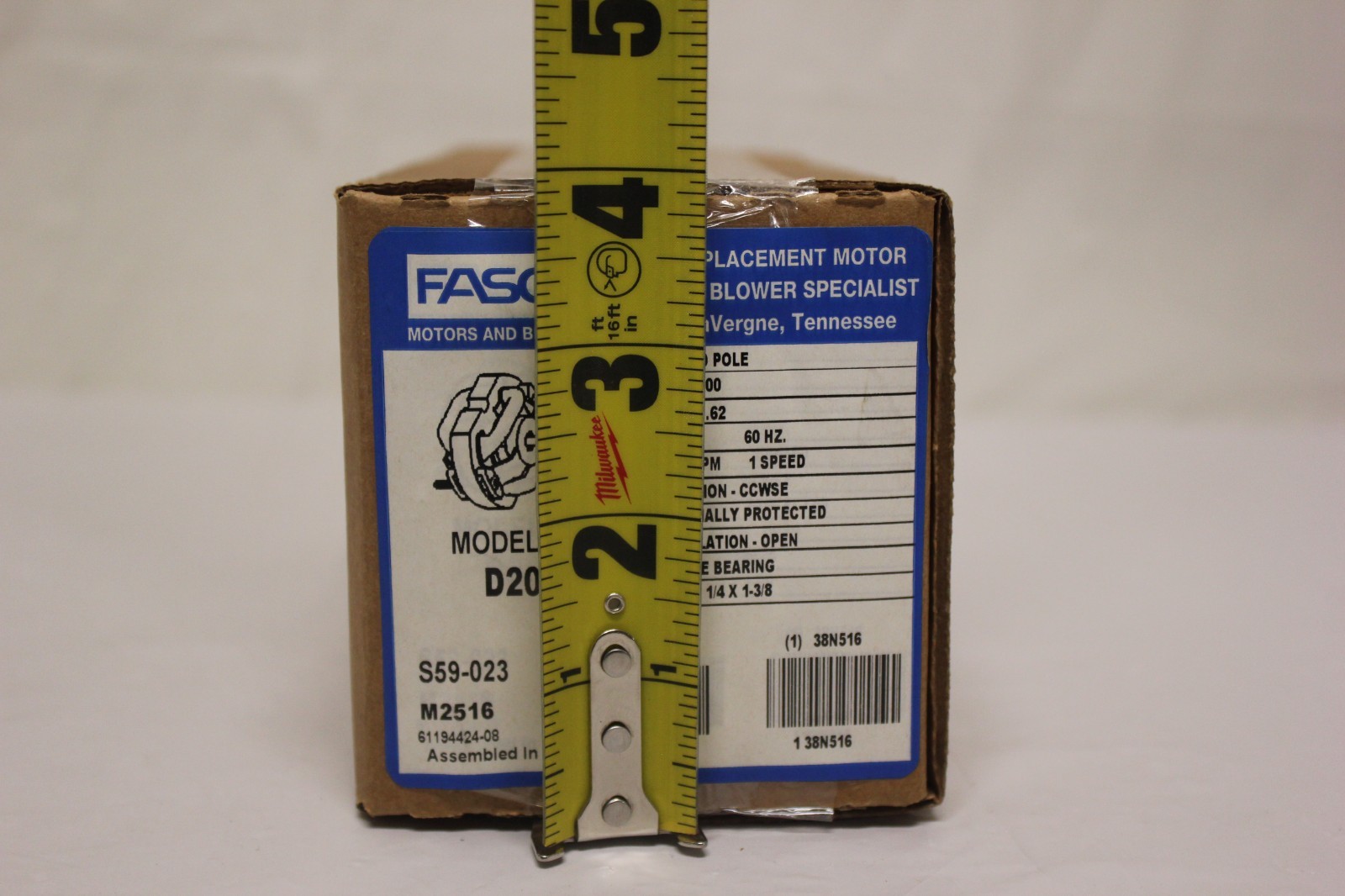 Fasco Shaded Pole Motor Model D201 115 Volts .62 Amp 1/100HP NEW C3