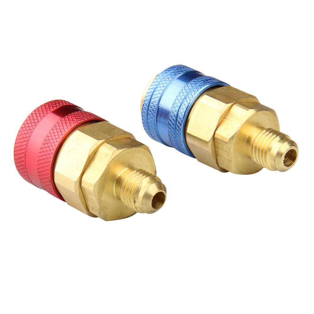 2X NEW Quick Connector Adapter Coupler Auto AC Manifold Gauge Low & High HVAC US