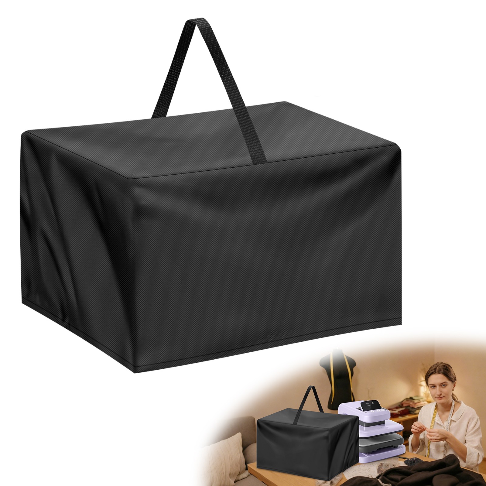 Heat Press Machine Dust Cover Water Resistant Protector with Handle & Drawstring