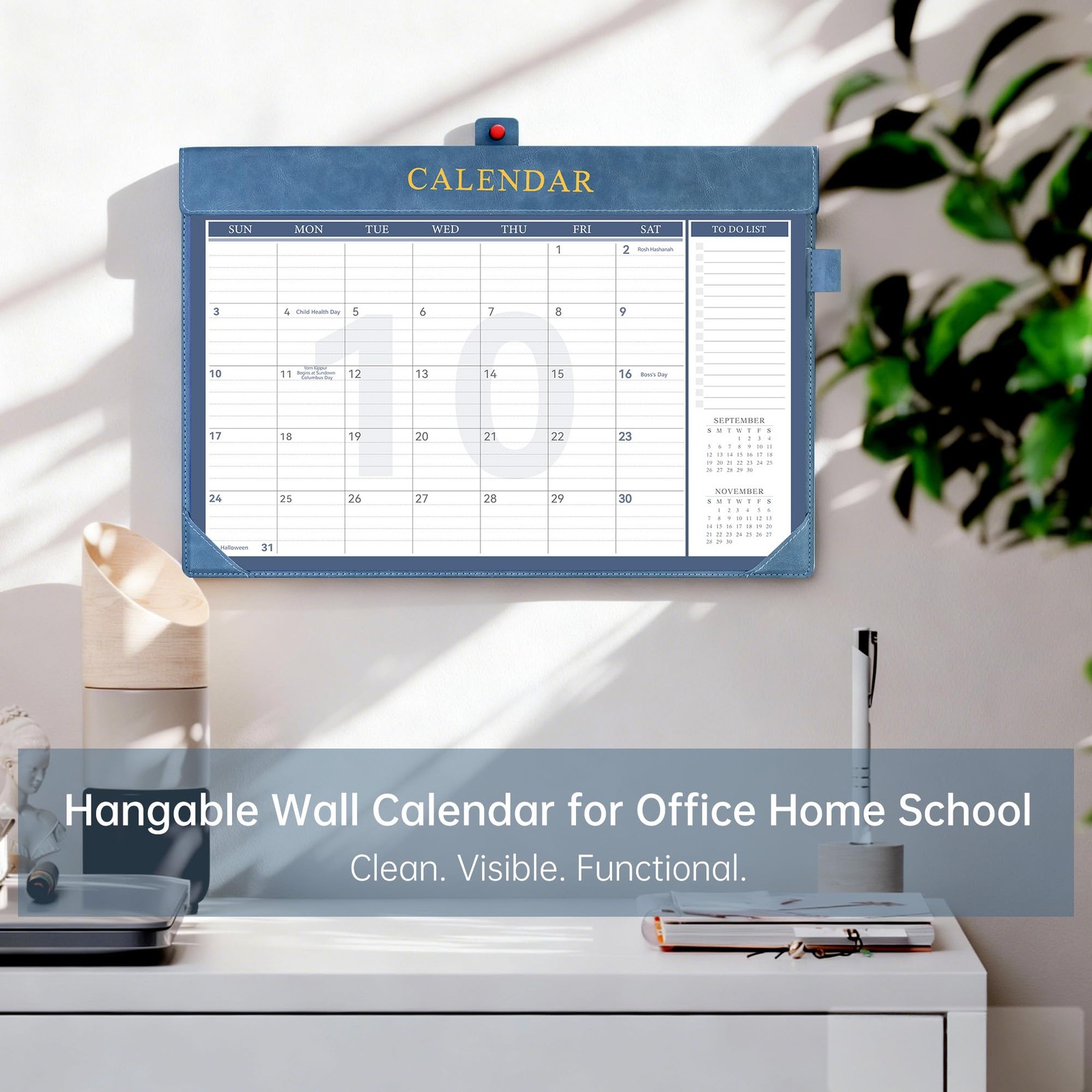 Yoment Desk Calendar 2026, Jan 2026-Dec 2027, 2026 24 MONTH, Blue