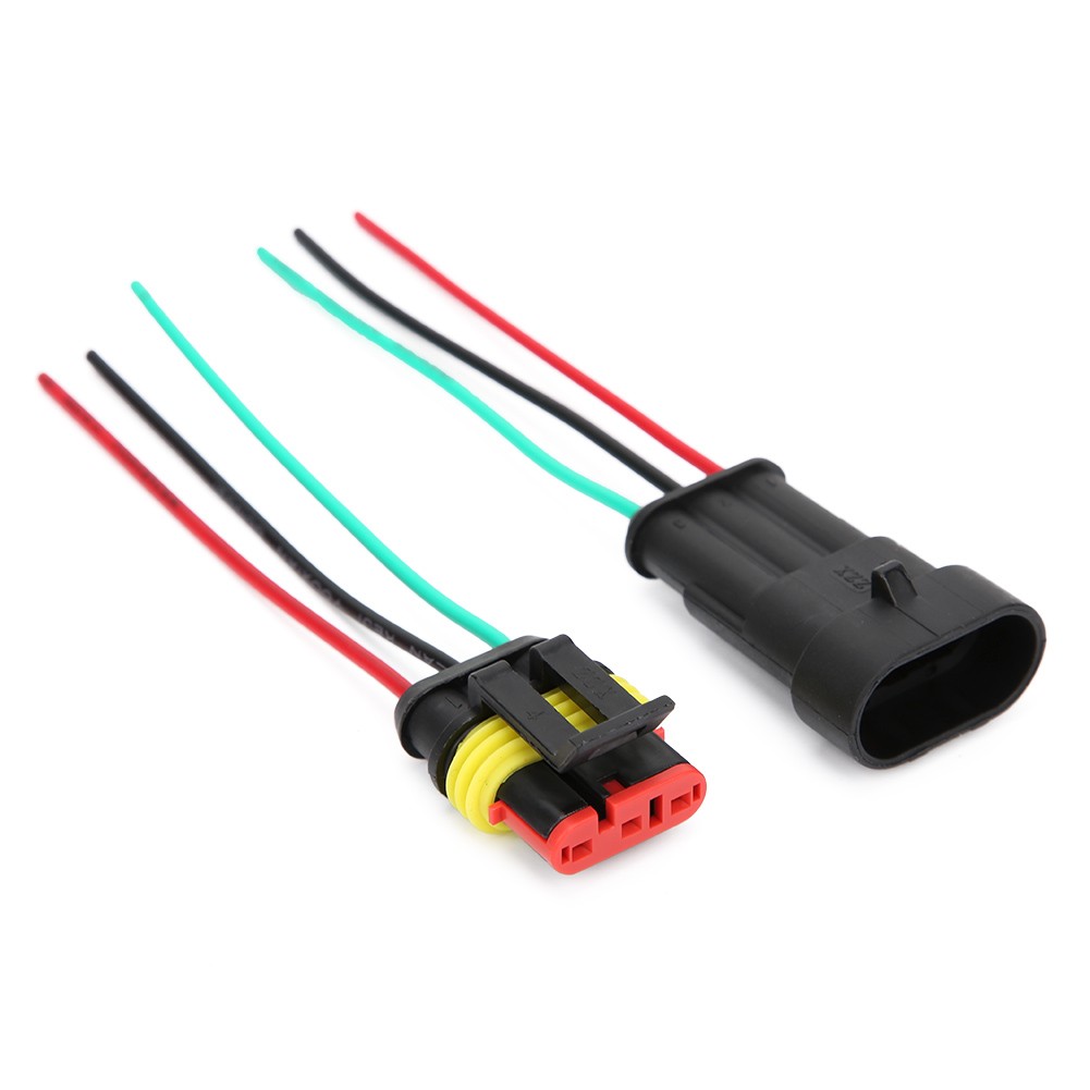 5 Sets 1/2/3 Pin Car Electrical Connector Plug With Wire Cable 3P