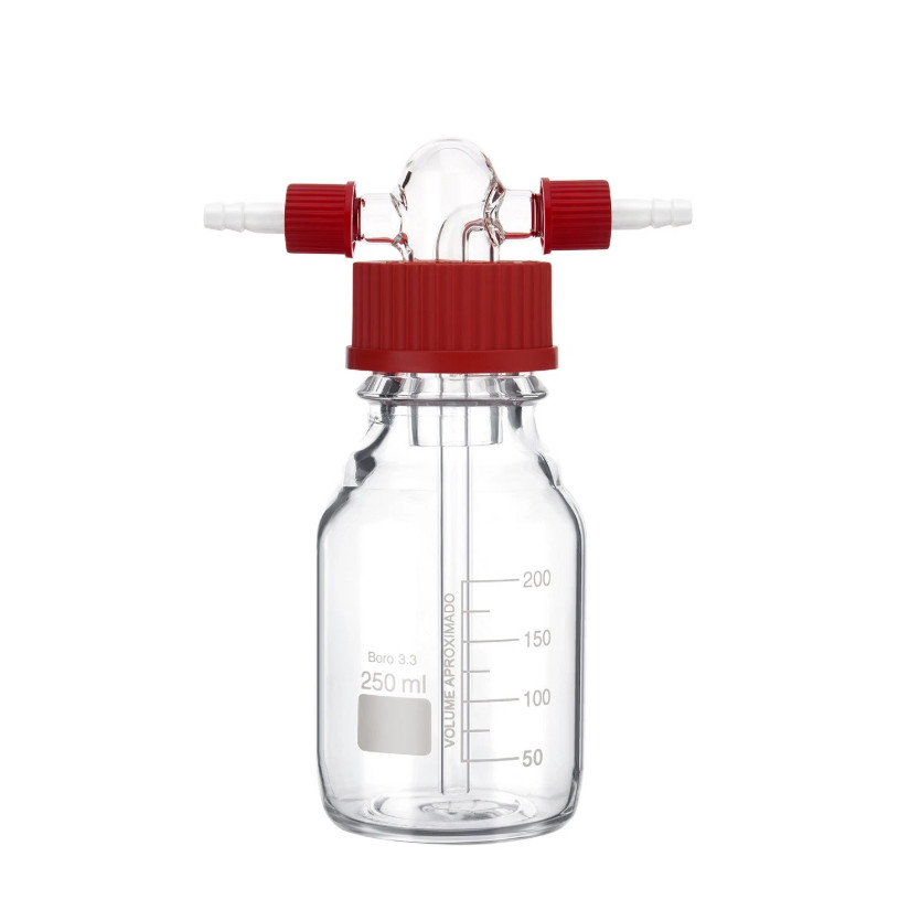 250mL/500mL Lab Gas Washing Bottle, Lab Glassware, Drechsel Head, GL45 Mouth New