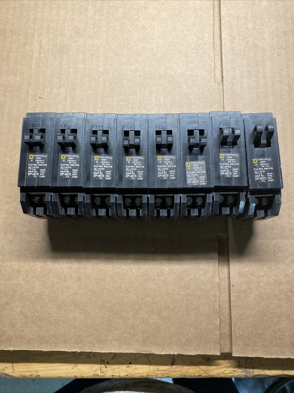Lot Of 8 Square D HOMT3020 Homeline 30/20 Amp 2 Pole New No Box Circuit Breaker