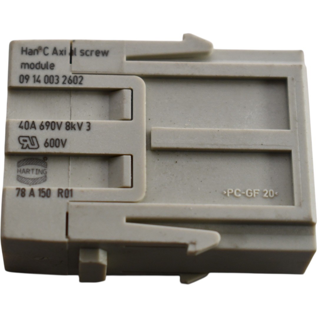 NEW Harting 09140032602 Han Modular Male Connector Insert 3 Position 40A 690V