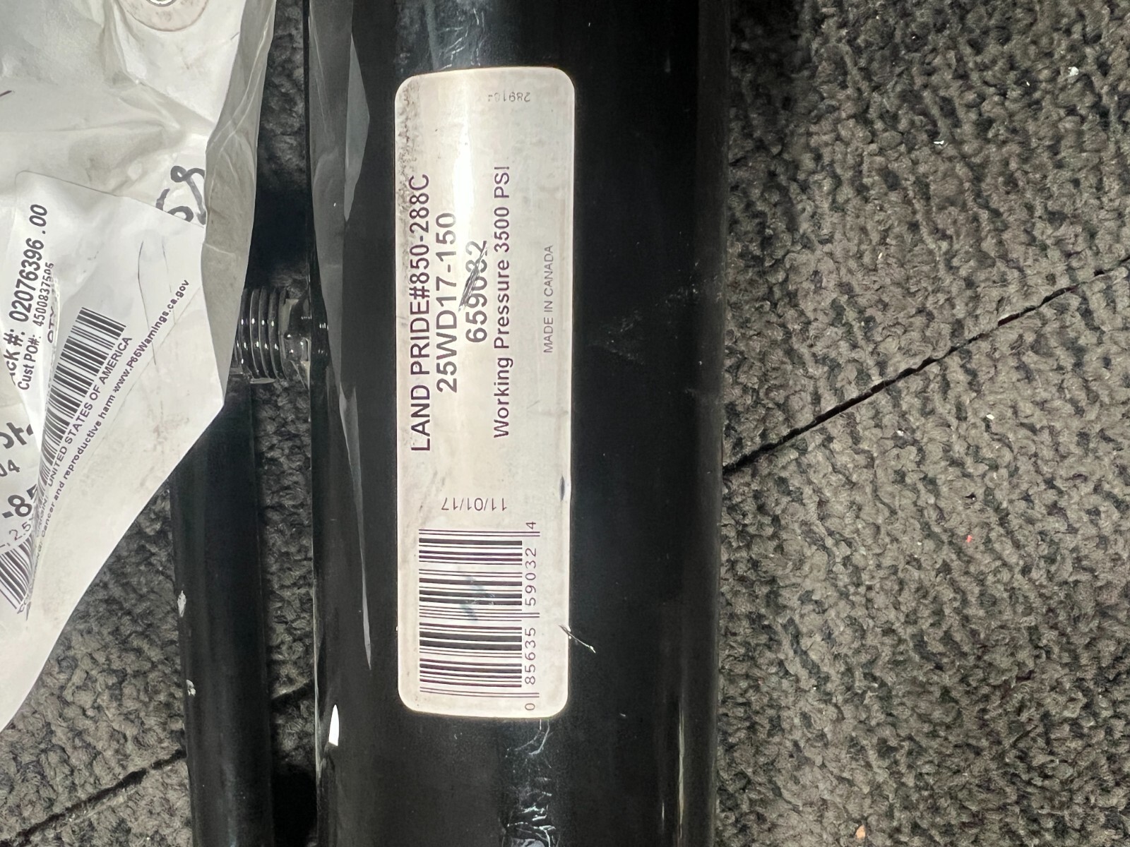 GENUINE Land Pride Welded Cylinder 850-288C, 2.5″ Bore x 17″ Stroke x 1.5″ Rod