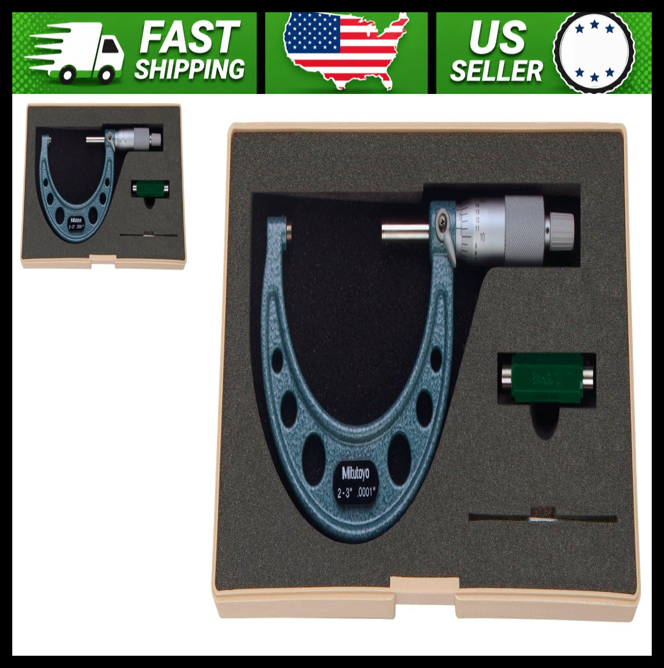 Mitutoyo Outside Micrometer 2-3 in Ratchet Stop 0.0001 in Accuracy