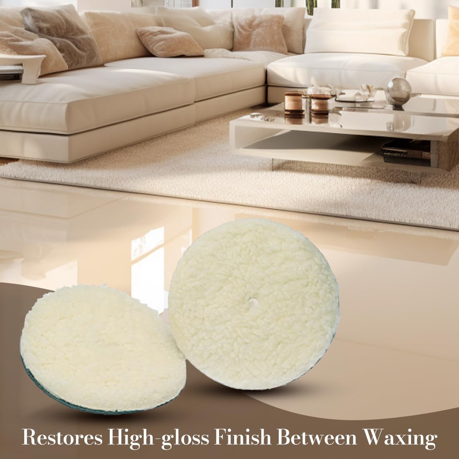 Koblenz Lambswool Pads with Foam Backing, Fits Most 6″ Home Floor Buffer Mach…