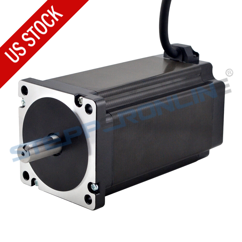 13Nm Nema 34 Stepper Motor 156mm 6A 14mm Key-way Shaft 4 Wires w/1m Cable CNC