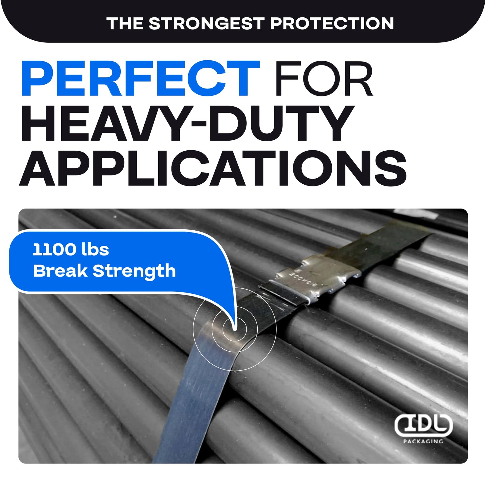 IDL Packaging – MAL12.200 1/2 x .020 x 200′ Mini Steel Strapping Coil, 1100 lbs.